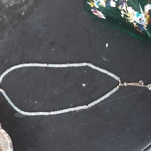 Vintage 14kt gold and faceted Aquamarine necklace